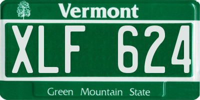 VT license plate XLF624