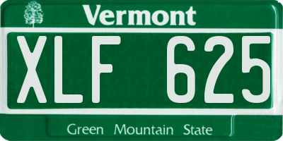 VT license plate XLF625