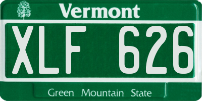 VT license plate XLF626