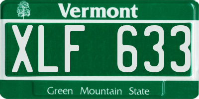VT license plate XLF633