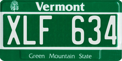 VT license plate XLF634