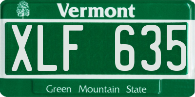 VT license plate XLF635
