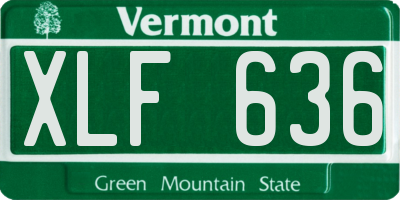 VT license plate XLF636