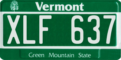 VT license plate XLF637