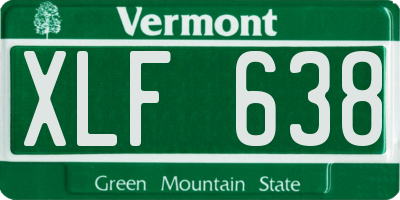 VT license plate XLF638