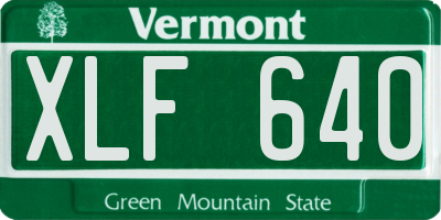 VT license plate XLF640