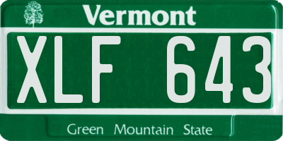 VT license plate XLF643