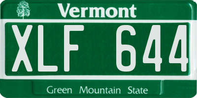 VT license plate XLF644