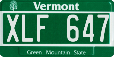 VT license plate XLF647