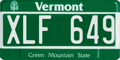 VT license plate XLF649