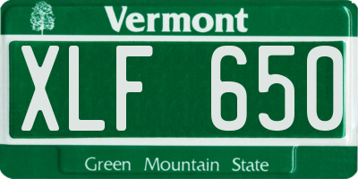 VT license plate XLF650