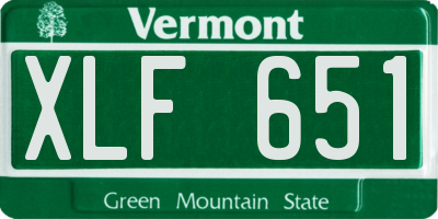 VT license plate XLF651