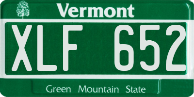 VT license plate XLF652