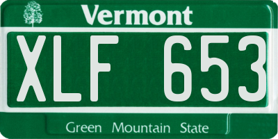 VT license plate XLF653
