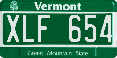 VT license plate XLF654