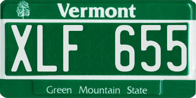 VT license plate XLF655