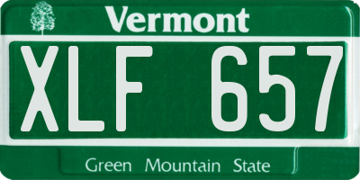 VT license plate XLF657