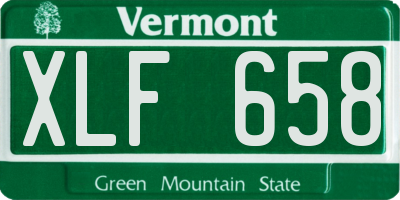 VT license plate XLF658
