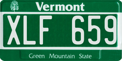 VT license plate XLF659
