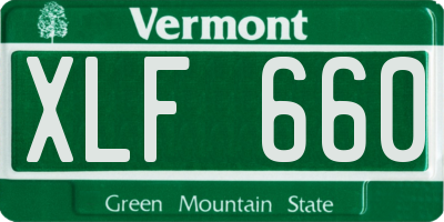 VT license plate XLF660