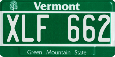 VT license plate XLF662