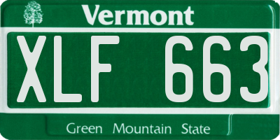 VT license plate XLF663