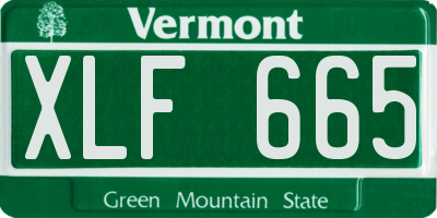 VT license plate XLF665