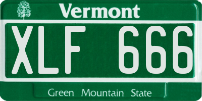 VT license plate XLF666