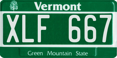 VT license plate XLF667