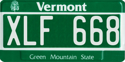 VT license plate XLF668