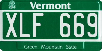 VT license plate XLF669