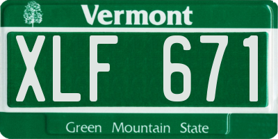 VT license plate XLF671