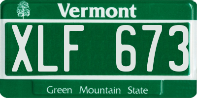VT license plate XLF673