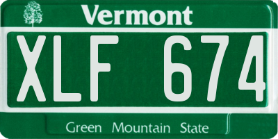 VT license plate XLF674