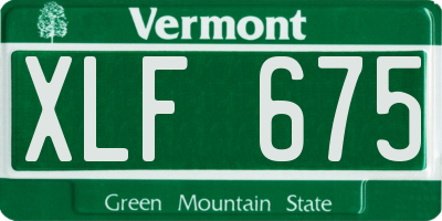 VT license plate XLF675