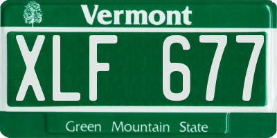VT license plate XLF677