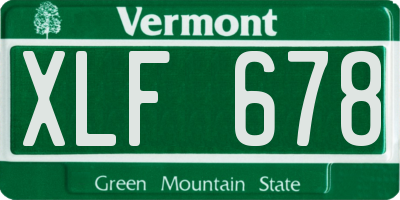 VT license plate XLF678