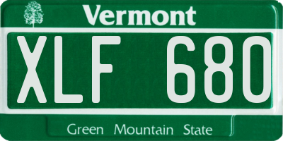 VT license plate XLF680