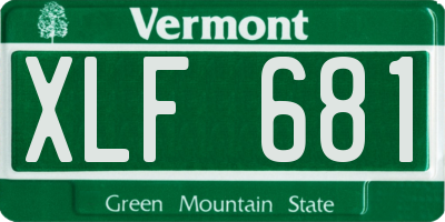 VT license plate XLF681