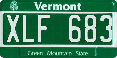 VT license plate XLF683