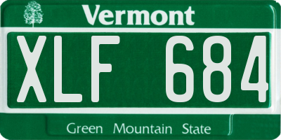 VT license plate XLF684