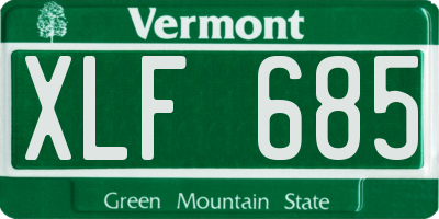 VT license plate XLF685