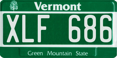 VT license plate XLF686