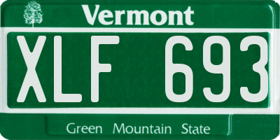 VT license plate XLF693