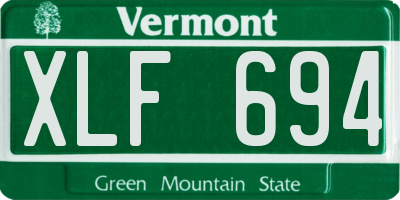 VT license plate XLF694