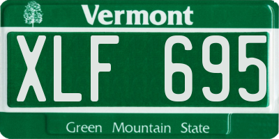 VT license plate XLF695