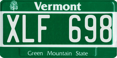VT license plate XLF698