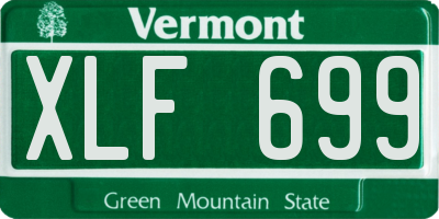 VT license plate XLF699