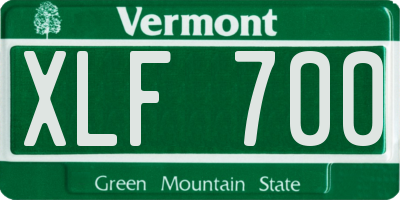 VT license plate XLF700
