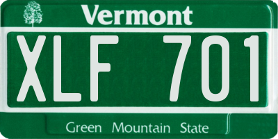 VT license plate XLF701